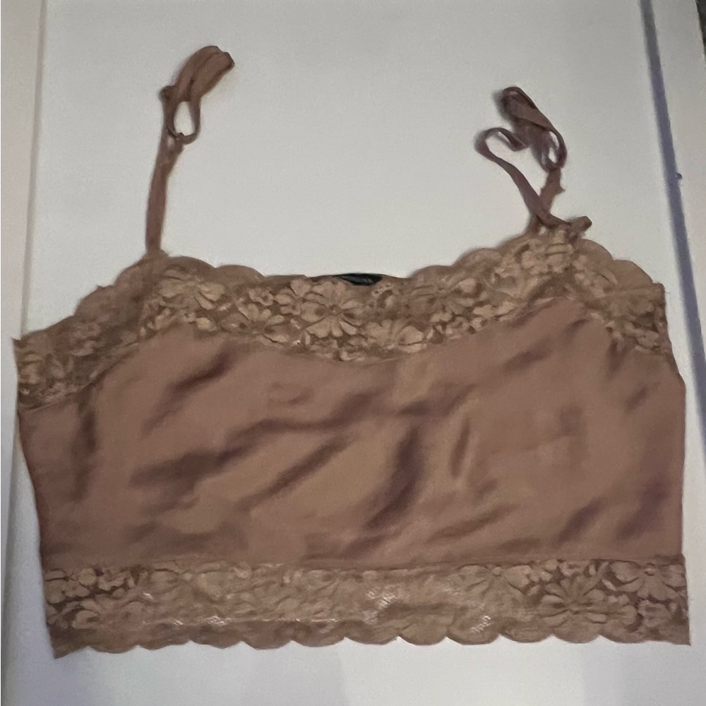 Vintage thrifted brandy Melville silk/lace tank top!